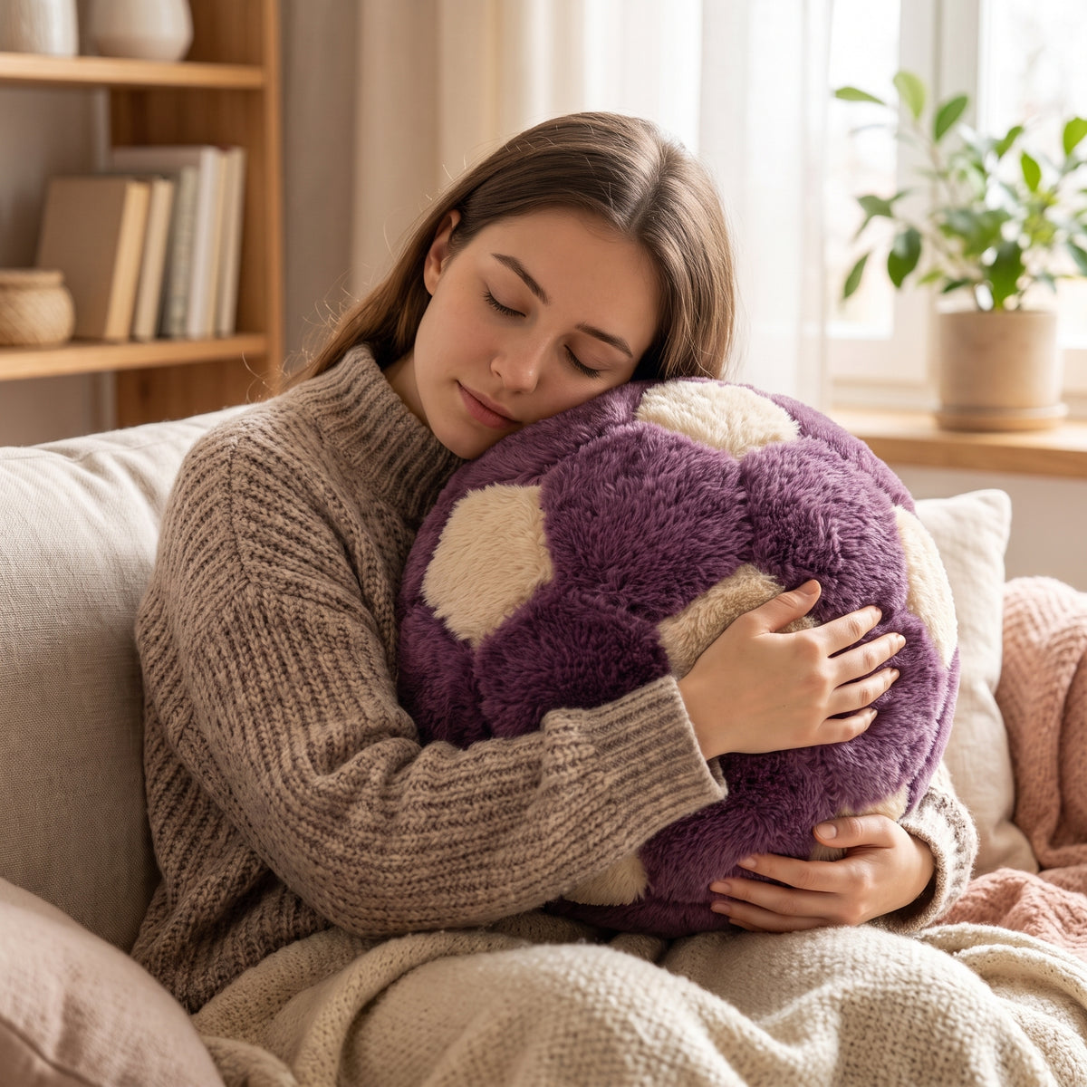 كرة ديكور من CozyFur (موف - كافيه)