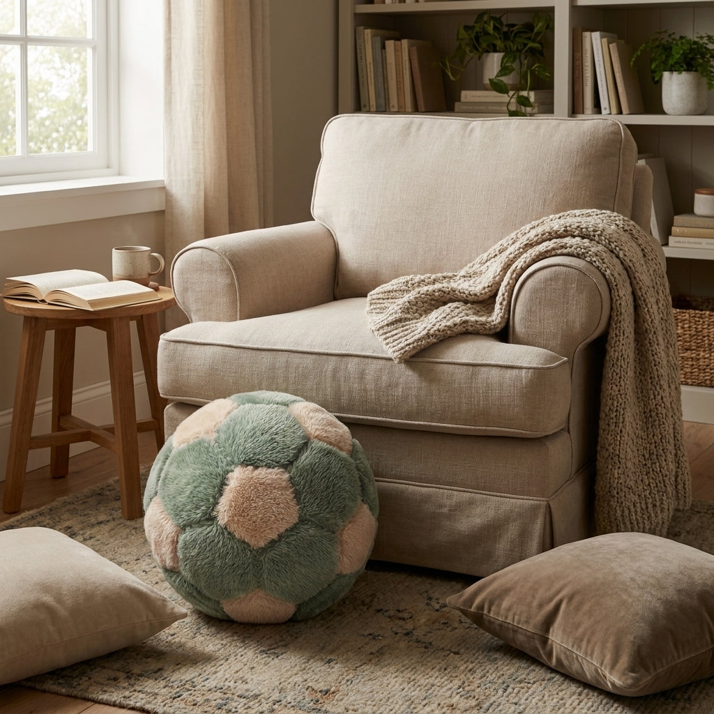 كرة ديكور من CozyFur (زيتوني فاتح - كافيه)
