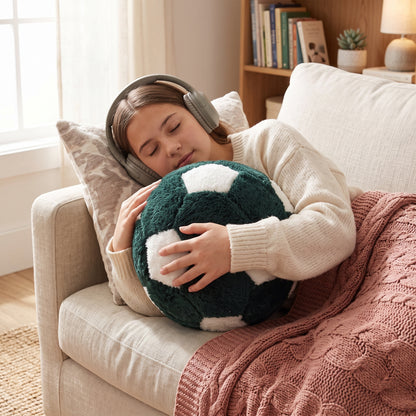 كرة ديكور من CozyFur (زيتوني داكن - أبيض)