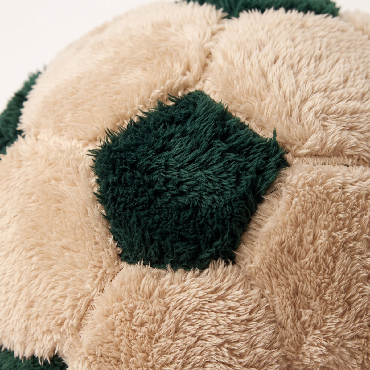 Cozy Fur Decor Ball (Beige - Dark Olive) – plush fur texture detail