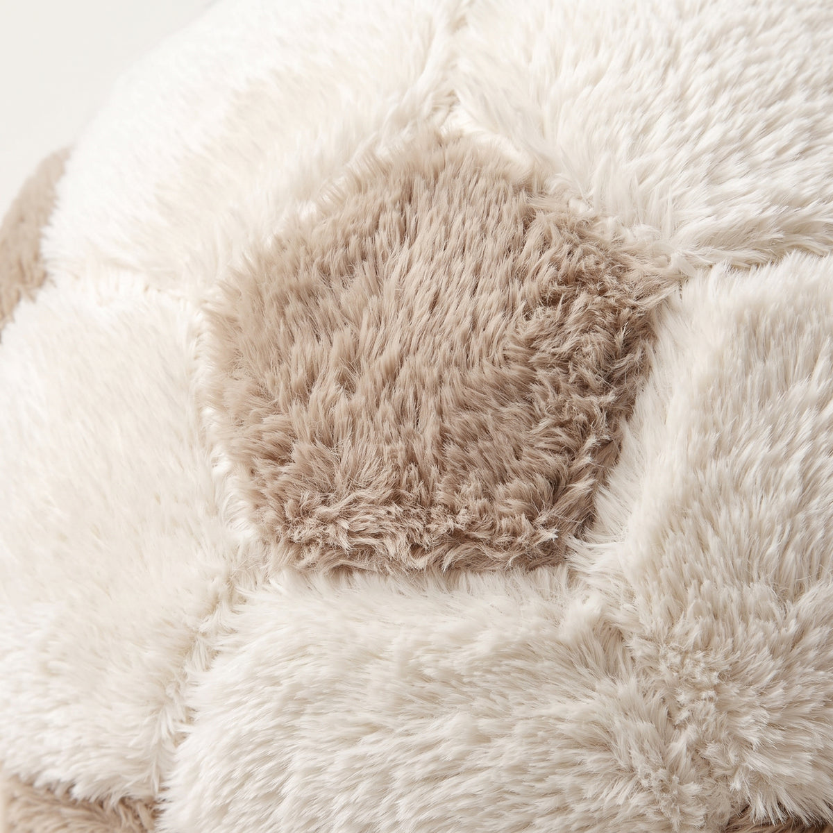 Cozy Fur Decor Ball (White - Beige Cafe) – three-size comparison