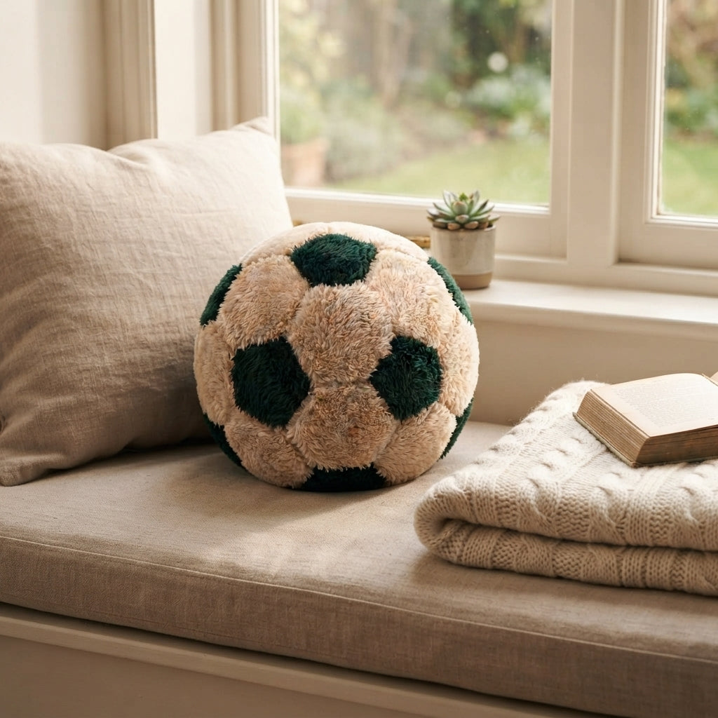 Cozy Fur Decor Ball (Beige - Dark Olive) – three-size comparison