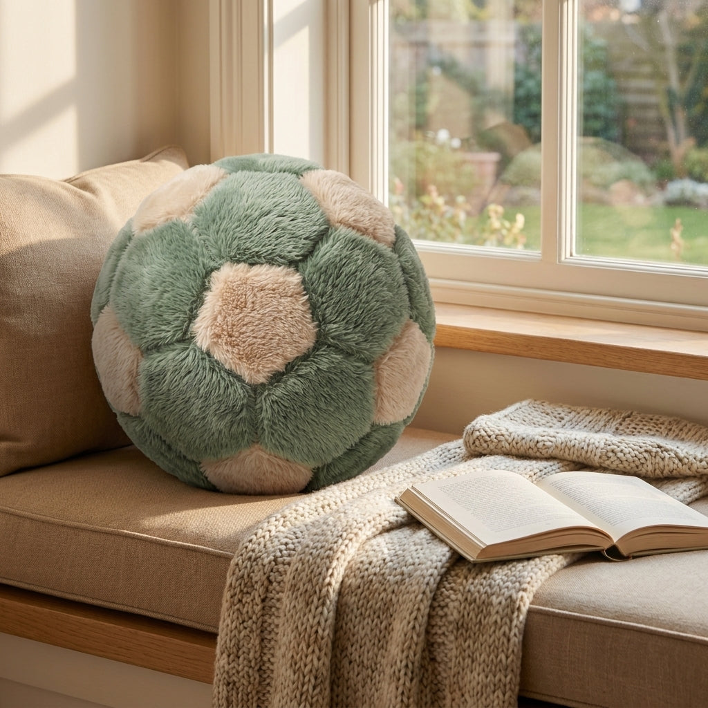 كرة ديكور من CozyFur (زيتوني فاتح - كافيه)