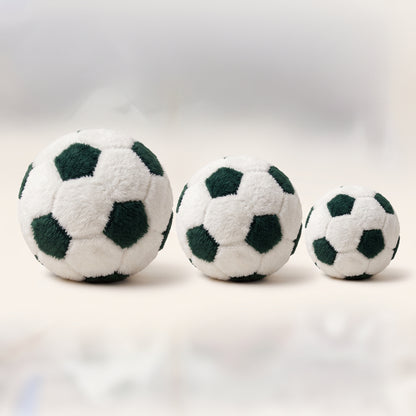 Cozy Fur Decor Ball (White - Dark Olive) – three-size comparison