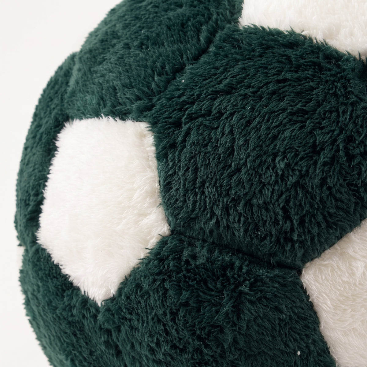 Cozy Fur Decor Ball (Dark Olive Green - White) – plush fur texture detail