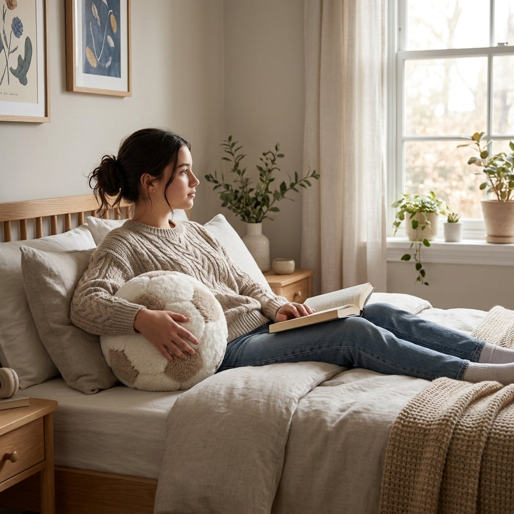 كرة ديكور من CozyFur (أبيض - كافيه)