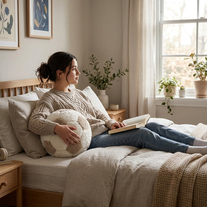 كرة ديكور من CozyFur (أبيض - كافيه)