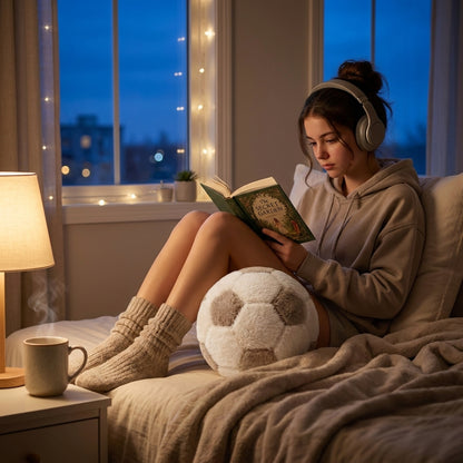 كرة ديكور من CozyFur (أبيض - كافيه)