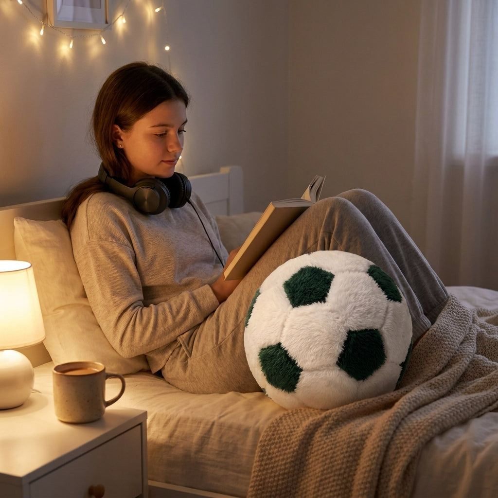 كرة ديكور من CozyFur (أبيض - زيتوني داكن)