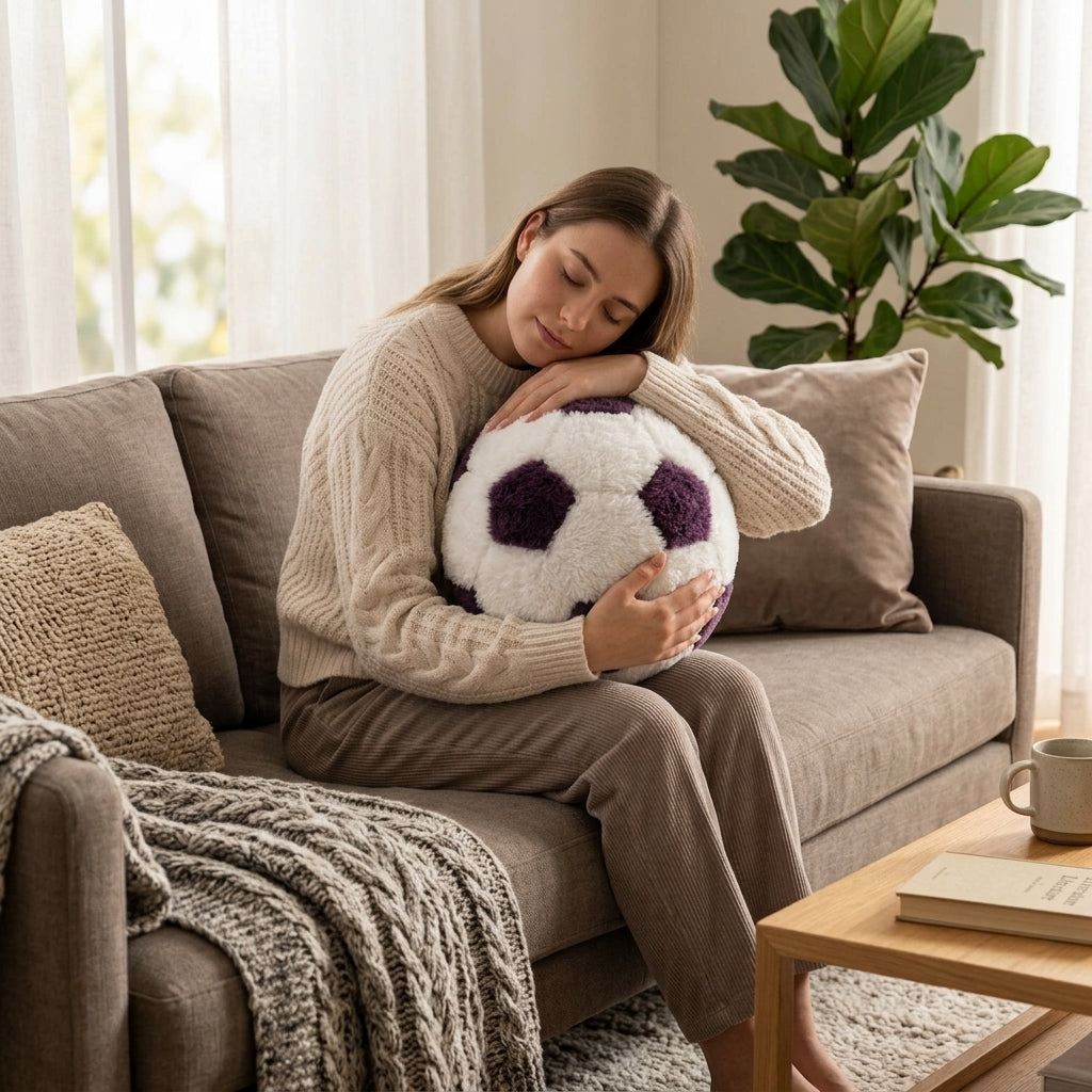 CozyFur Decor Ball (White - Mauve)