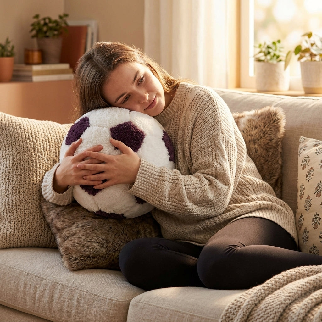CozyFur Decor Ball (White - Mauve)