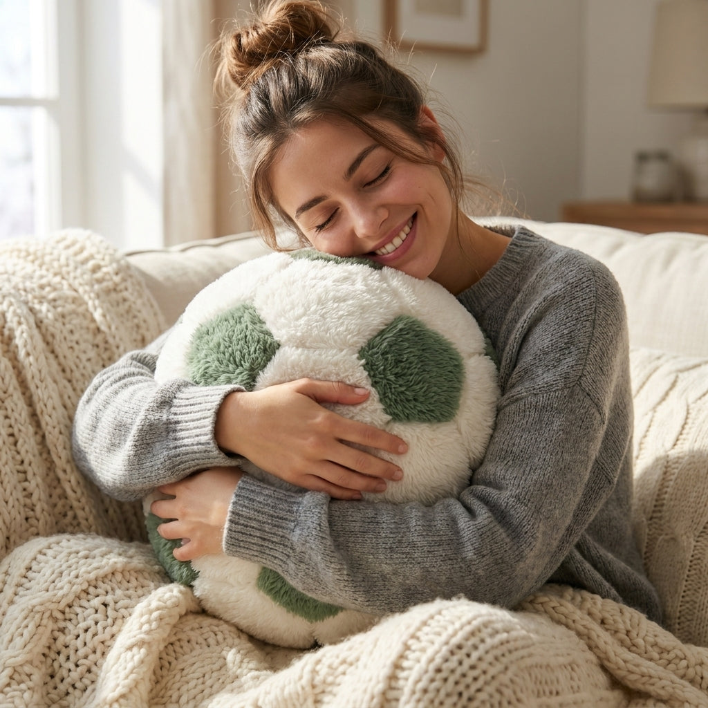 كرة ديكور من CozyFur (أبيض - زيتوني فاتح)