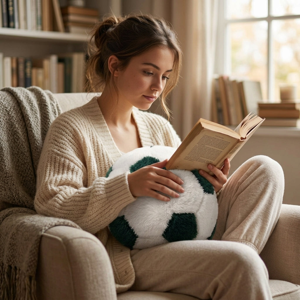 كرة ديكور من CozyFur (أبيض - زيتوني داكن)