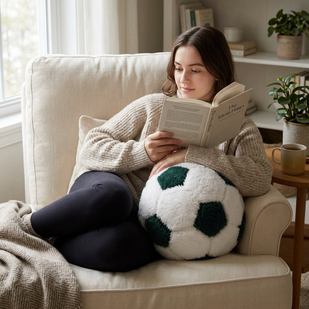 كرة ديكور من CozyFur (أبيض - زيتوني داكن)