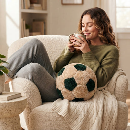 كرة ديكور من CozyFur (بيج - زيتوني داكن)