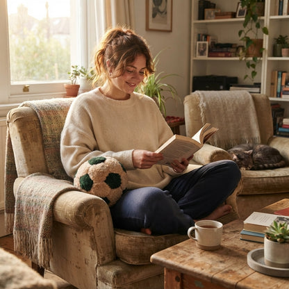 كرة ديكور من CozyFur (بيج - زيتوني داكن)