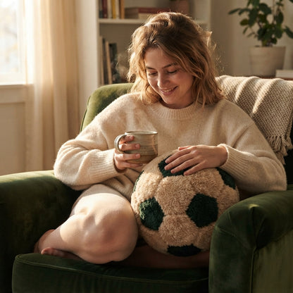 كرة ديكور من CozyFur (بيج - زيتوني داكن)