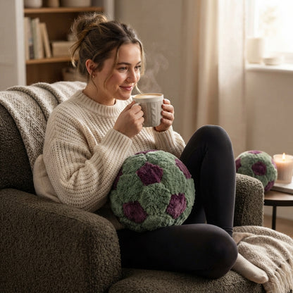 كرة ديكور من CozyFur (زيتوني فاتح - موف)